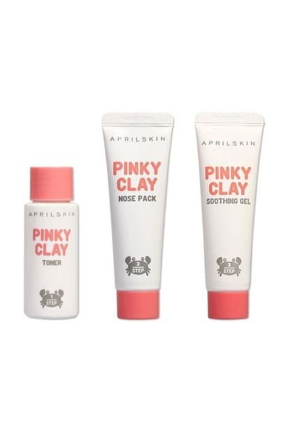 April Skin Pinky Clay Nose Pack - Burun Ve T Bölgesi Için Siyah Maske Tonik & Yatıştırıcı Jel Seti - 1