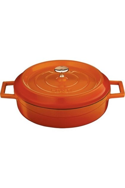Orange Cast Shallow Spring Pot 24 cm