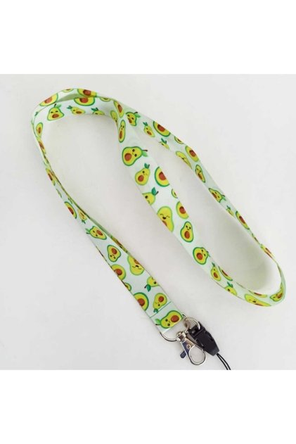Furry Avocado Patterned Neck Strap Rope