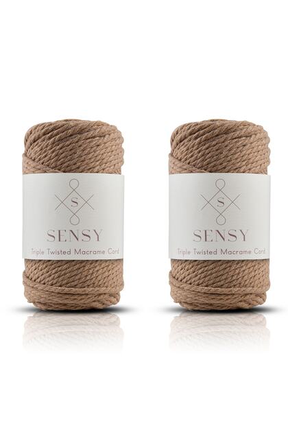 Premium 3 Twist Macrame Rope 3mm Three Twist Scanned Macrame Rope Rope Set of 2 500 Gr Milk Coffee