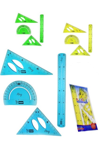Esnek Cetvel 4 Lü Pergelli Çizim Seti Flp-04
