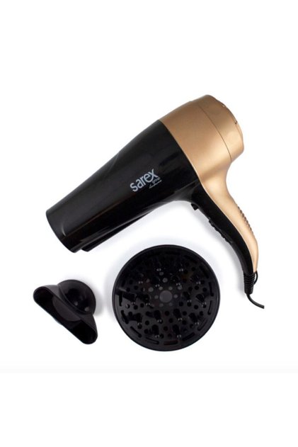 Sr-4110 Emily Saç Kurutma Makinesi – 2200W Siyah Gold, Soğuk Hava Fonksiyonlu