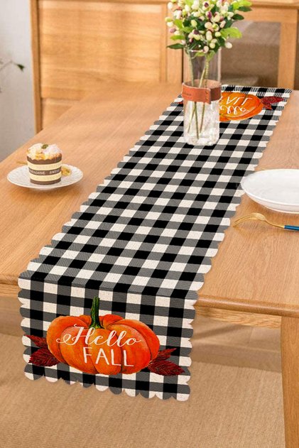 Pumpkin Hello Fall Written Special Design Decorative Runner