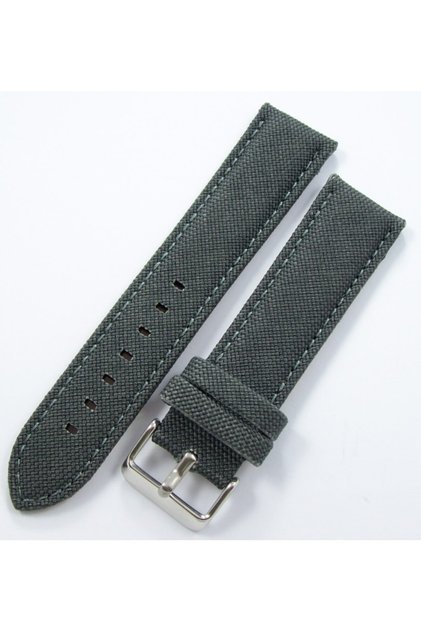Bizon Koyu Gri Kumaş Saat Kordonu 20mm Dokuma Spor Perlon Kayışı
