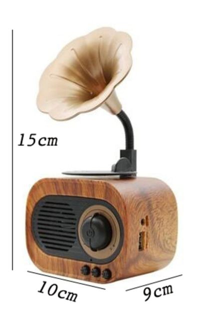 TECHNOMEN B5 Nostaljik Mini Radyo Gramofon Bluetooth Hoparlör Fm Usb Sd Yüksek Ses Speaker - 4