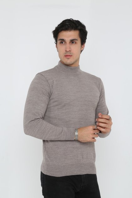 Men's Special Wool Half Fisherman Solid Color Half Turtleneck Sweater