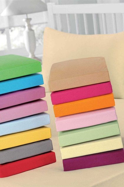 Double Plain Dye Fitted Bed Sheet 60121719