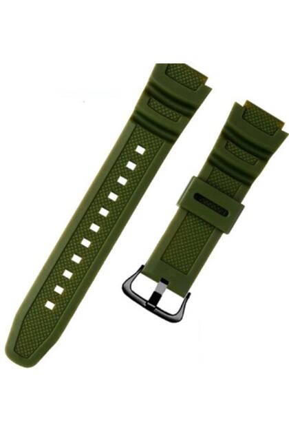 Casio Sgw-300 400 500 Ae1200 1300 Yeşil Haki Muadil Silikon Kordonu Kayışı