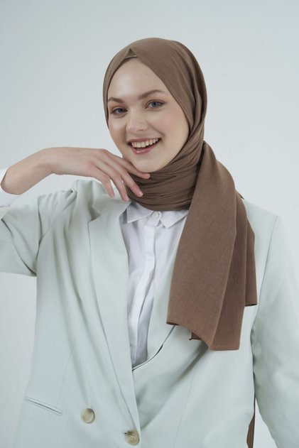 Kadın Cotton Pamuk Şal Sütlü Kahve - 5