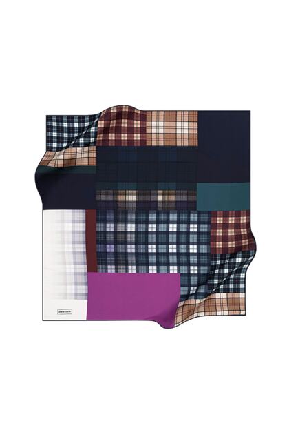 Polyester Tivil Lacivert Renkli Eşarp