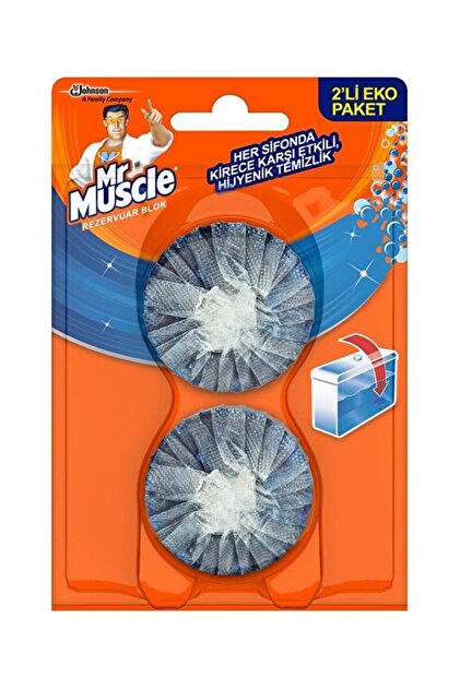 Mr. Muscle Rezervuar Blok Tuvalet Temizleyici Mavi Su 2'li Paket