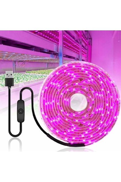 Bitki Yetiştirme Lambası Tam Spektrum Usb Şerit Led 3 metre