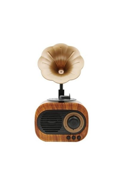TECHNOMEN B5 Nostaljik Mini Radyo Gramofon Bluetooth Hoparlör Fm Usb Sd Yüksek Ses Speaker - 2