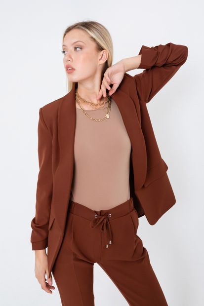 Lafaba Kadın Kahverengi Blazer Ceket - 3