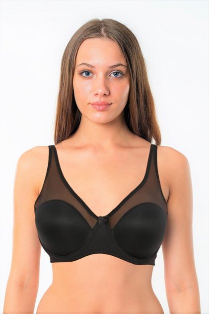 Women's Black Underwire Unsupported Minimizer Enhancing Bra
