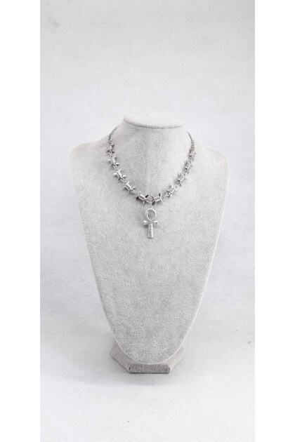 Ankh Dikenli Tel Gotik Zincir Choker