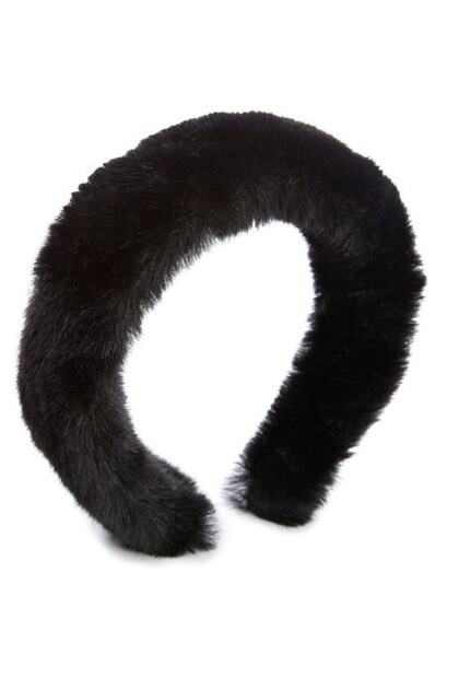 Black Plush Feather Crown