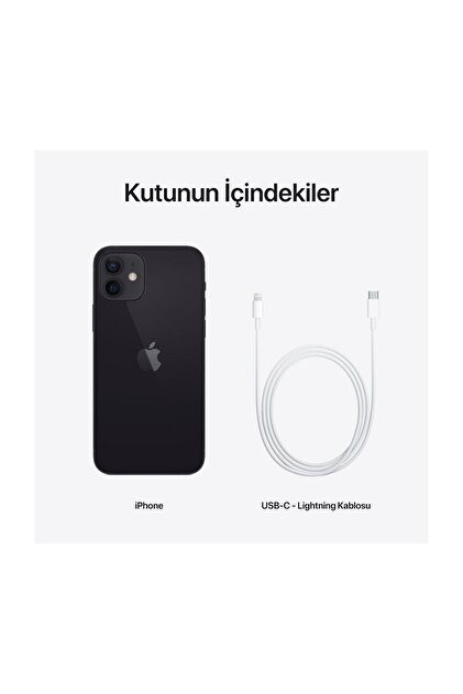 Apple iPhone 12 64 GB Siyah Cep Telefonu Aksesuarsız Kutu (Apple