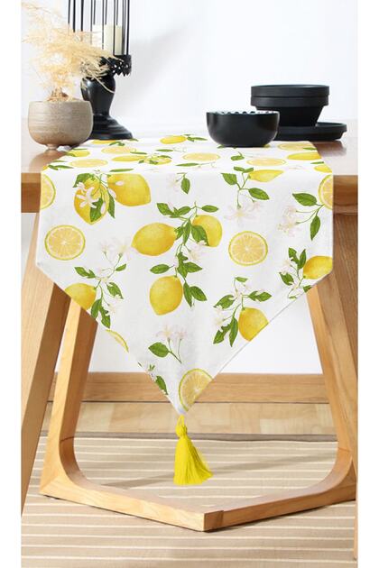 Realhomes Lemon Patterned Spring Colors Digital Printed Modern Runner