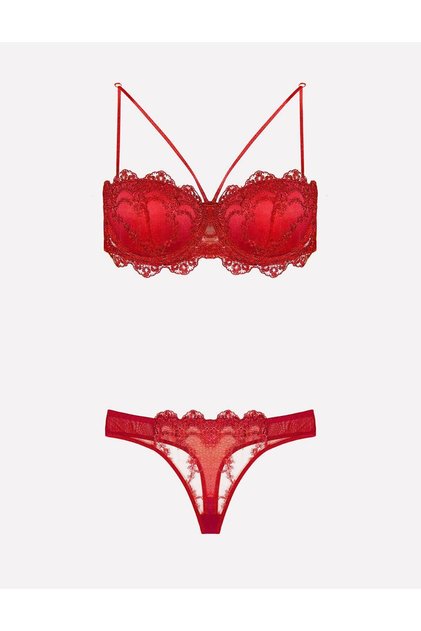 Women's Supported Push-up Strapless Bra and Panty Set
