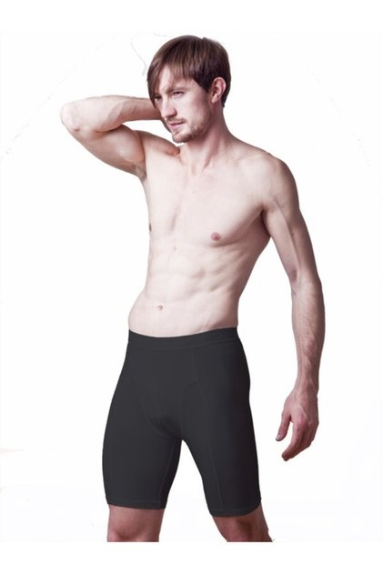 Men's Black Color Extra Long Rash Anti-Friction Lycra Boxer