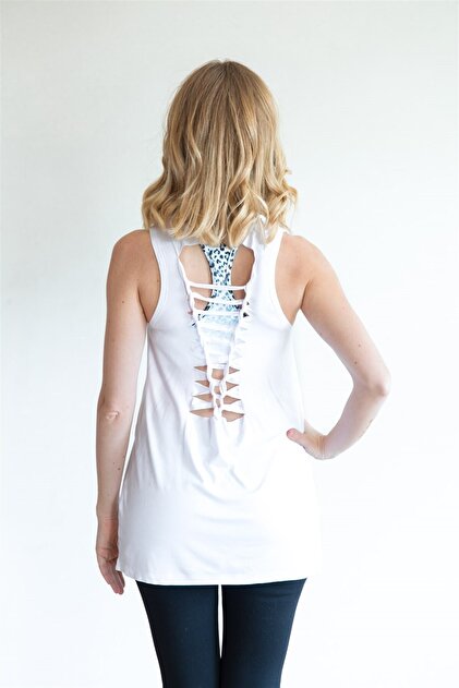 Palm T-shirt with Back Detail White Color