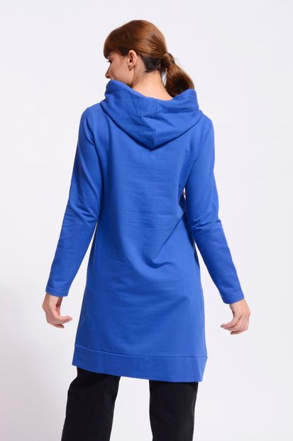 Nefise Kadın Saks Mavisi Pul Detaylı Sweatshirt - 6