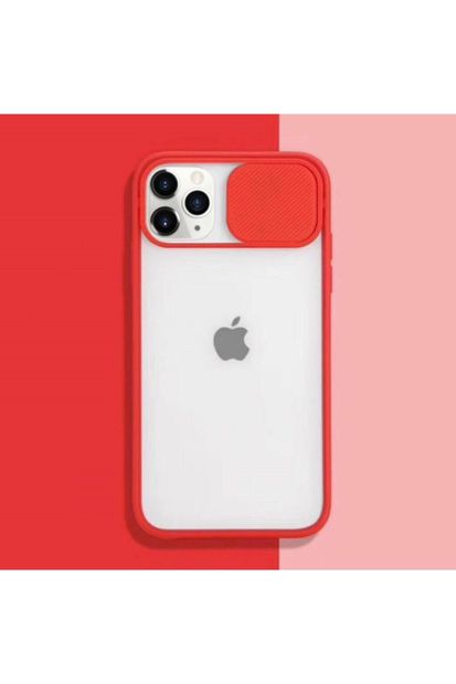 coverest Iphone 11 Pro Max (6.5'') Kamera Lens Korumalı Sürgülü Lüx Kılıf Kırmızı - 1
