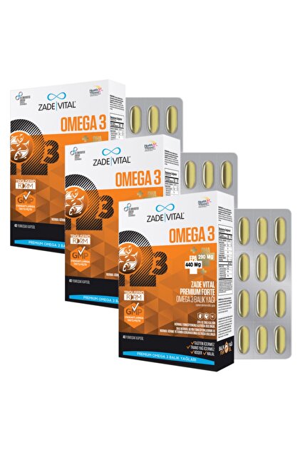 OMEGA Boxes 3台セット Zade Vital Omega 3 Forte Balık Yağı (3 Kutu) 120 Kapsül - Fiyatı