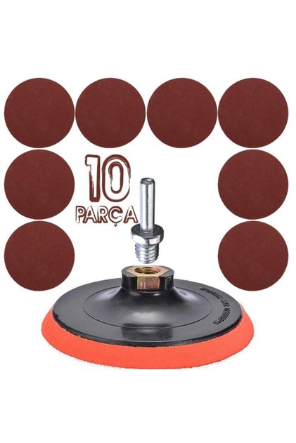 -nikon Velcro Sanding Set + Drill Attachment 115 Mm 10 Pieces