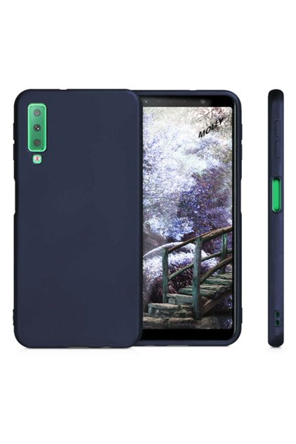 Galaxy A7 2018 Compatible Navy Blue Matte Silicone Case