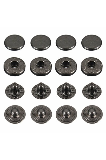 12,5mm Çıtçıt (54 Çıtçıt) 100 Adet. Siyah Renk Çıt Çıt