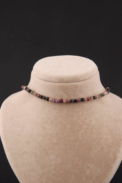 Certified Tourmaline Necklace 4 Mm