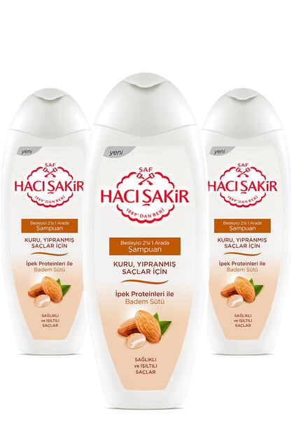 2-in-1 Shampoo with Almond Milk, 500ml, 3-Pack