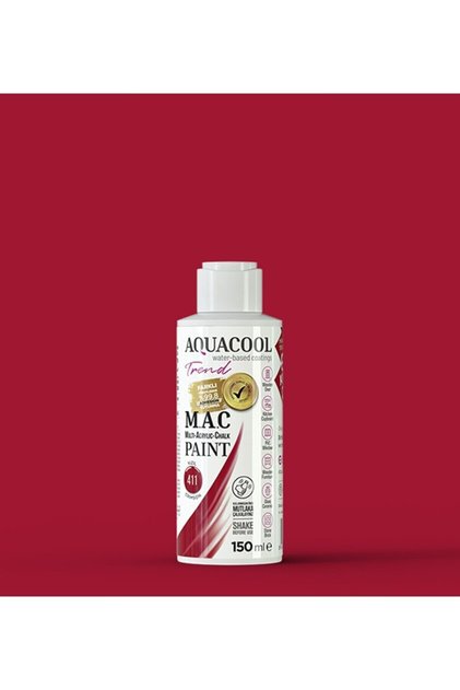 M.a.c Su Bazlı Akrilik Boya 411 Kızıl 150 ml