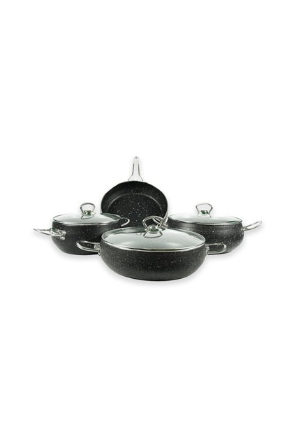 Ela 7 Parça Işıltı Küre Granit Set Metal Kulp
