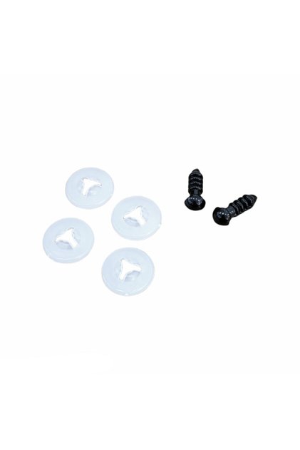 Amigurumi Screw Black Eye 6 mm - 50 Pieces (25 Pairs) Certified Locked Eye