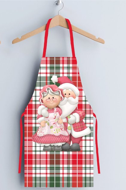 Santa Gingham Kitchen Apron