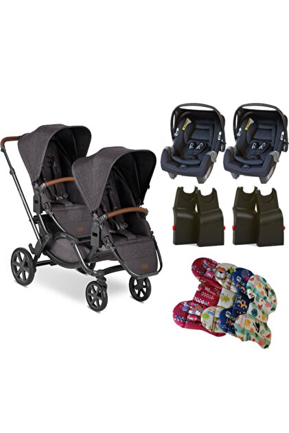 ABC Design Zoom Ikiz Bebek Arabası Street Jixy Black Ana Kucağı