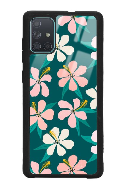 Samsung A71 Leaf Flovers Design Glossy Phone Case