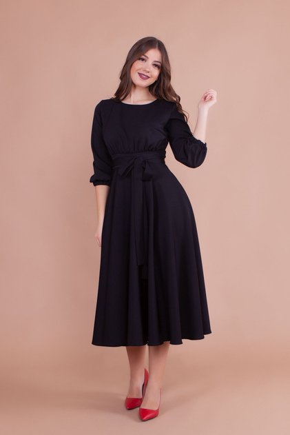 Rochie de damă neagră lungime midi