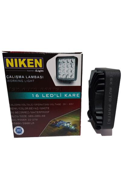 Niken 16 Led Kare Kalın Kasalı Off Road Sis Farı Çalışma Lambası