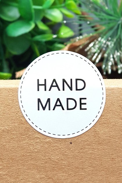 60 Pieces 4 Cm Handmade Black and White Label Sticker, Handmade / Ts3628