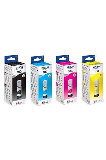 Epson 103 Ecotank L3256 4 Renk Orjinal Mürekkep kartuş Takımı 65ml