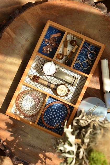 Boxy 6 Compartment Jewelry Box B2868