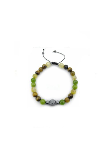 Certified Tiger Eye-jade-hematite-citrine Bracelet