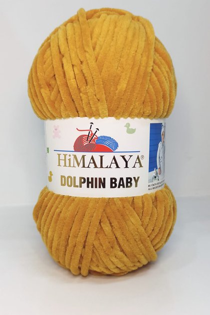 Dolphin Baby Velvet Knitting Yarn 80330 Mustard