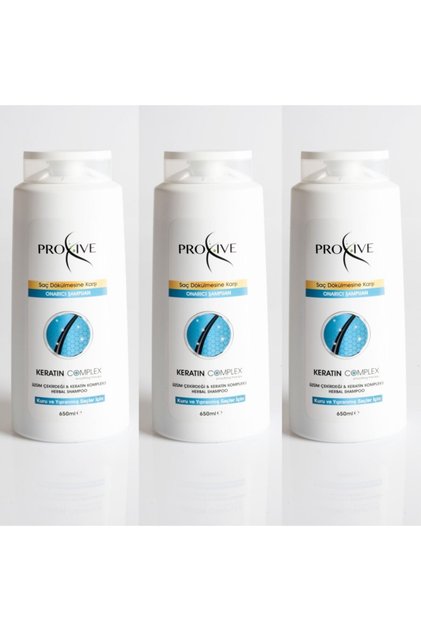 Tuzsuz Parabensiz Silikonsuz Boyasız Keratin Complex Onarıcı Şampuan 650 mm X 3 Lü Avantaj
