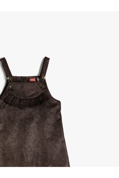 Koton Kahverengi Kız Bebek Elbise - 3