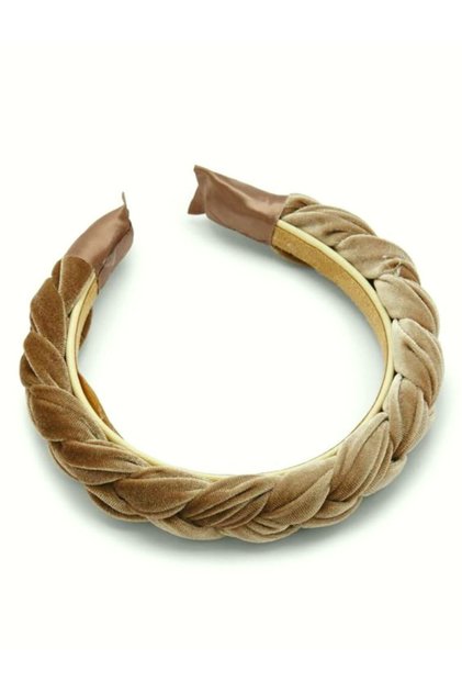 Cappucino Samt-Strickkrone